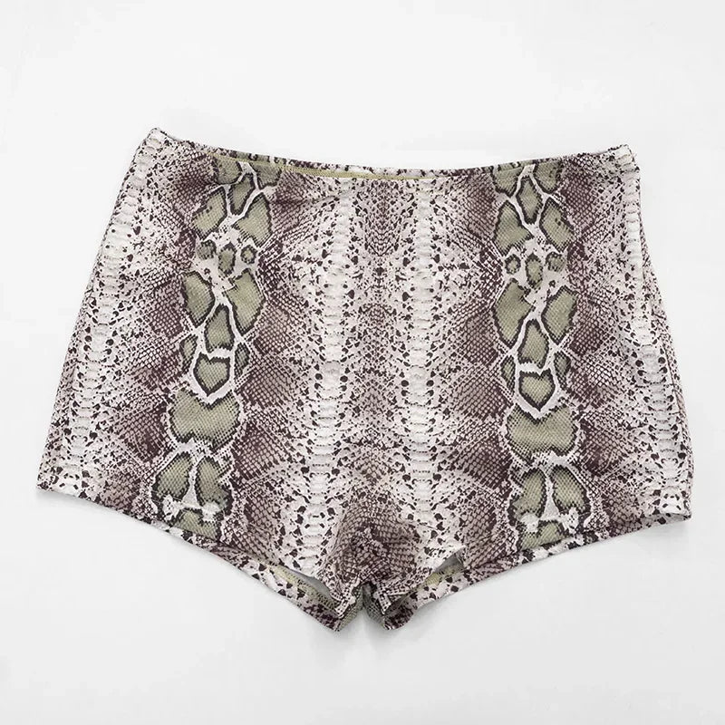 Sexy 2 Piece Short Sets Women Animal Print Summer Club Party Outfit Halter Backless Crop Top Shorts Two Piece Matching Set Gift
