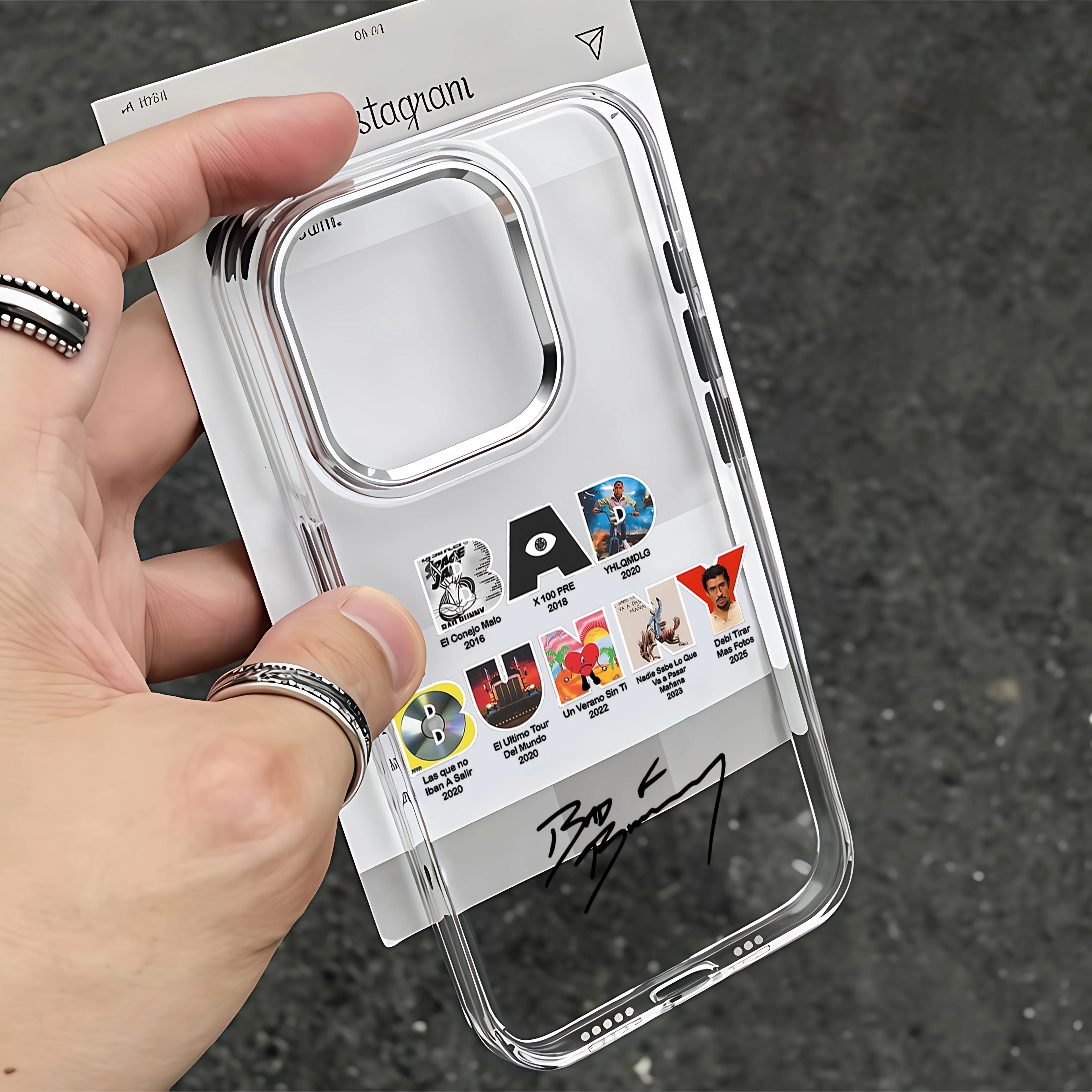 B-Bad Bunnys Art Phone Case For iPhone 17 16e 16 15 14 13 12 11 mini Pro Max X XR XSMAX 8 7 Air Plus Transparent Soft Cover