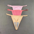 3 PCS Candy Color Cotton T-back Thong Women Pack Low Waist Thin Belt Ladies G-string Underwear Sports Sexy T-Pants