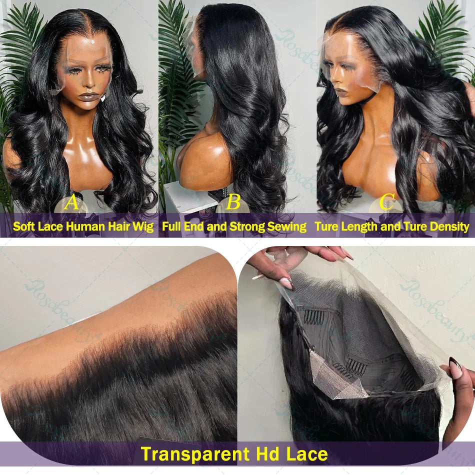 200% Transparent Body Wave Lace Front Brazilian 13x4 Curly Human Hair Wigs 13x6 Hd Lace Frontal Wig For Women 5x5 Closure Wig