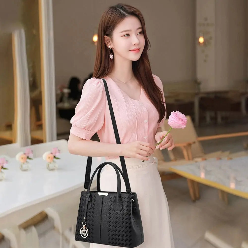 Versatile PU Leather Ladies Hand Bags Large Capacity Zipper Hand-Held Shoulder Bag Underarm Bags Women