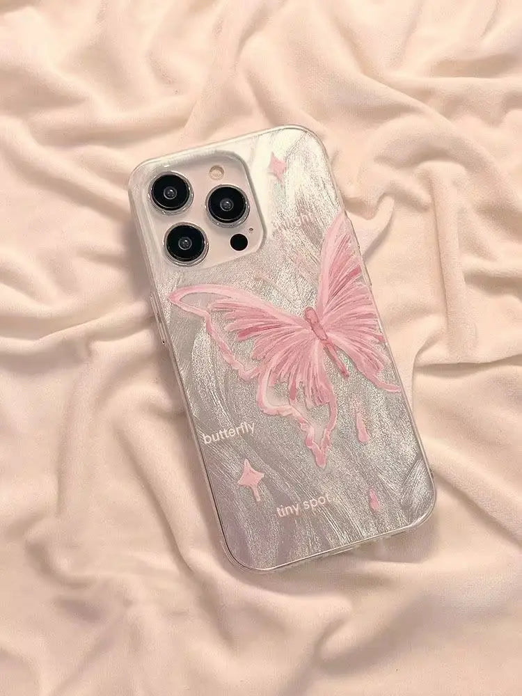 Fashionable Big Gold Butterfly Pattern Phone Case For iPhone 16 14 13 16E 12 11 15 Pro Max SE XR X XS MAX 7 8 Plus Cover