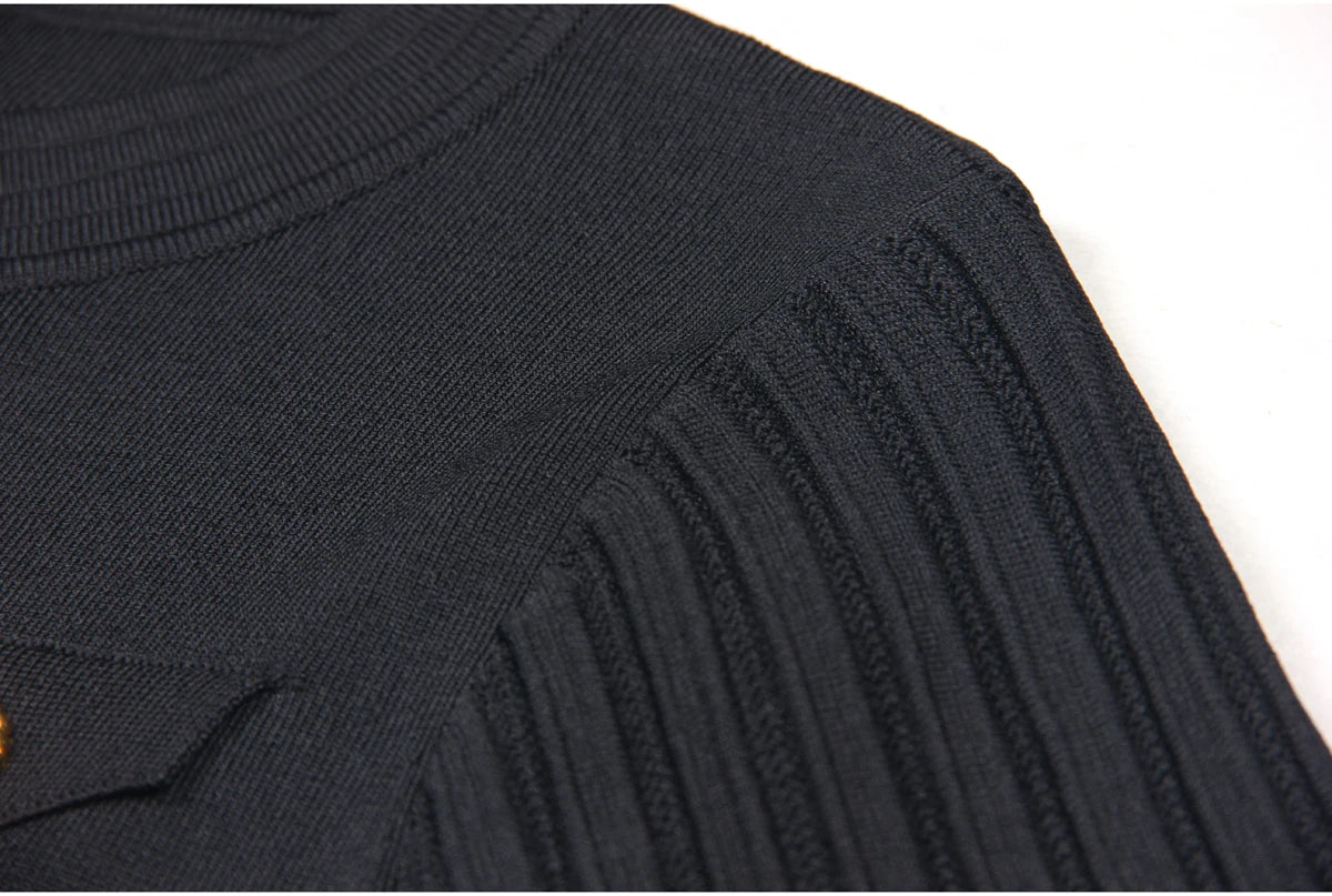 SML Spot 2024 European and American Summer New Fashion High Quality Knitted Round Neck Slim Slim A-Line Dress Women