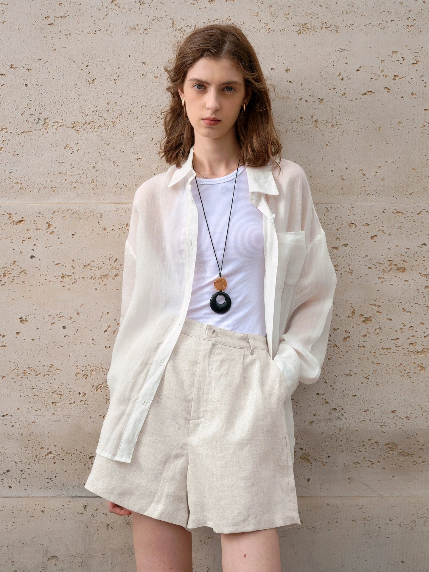 Retro 100% Linen Short Pants Women High Wasit Casual Harajuku Fashion Streetwear White Color Summer Office Lady Female Shorts