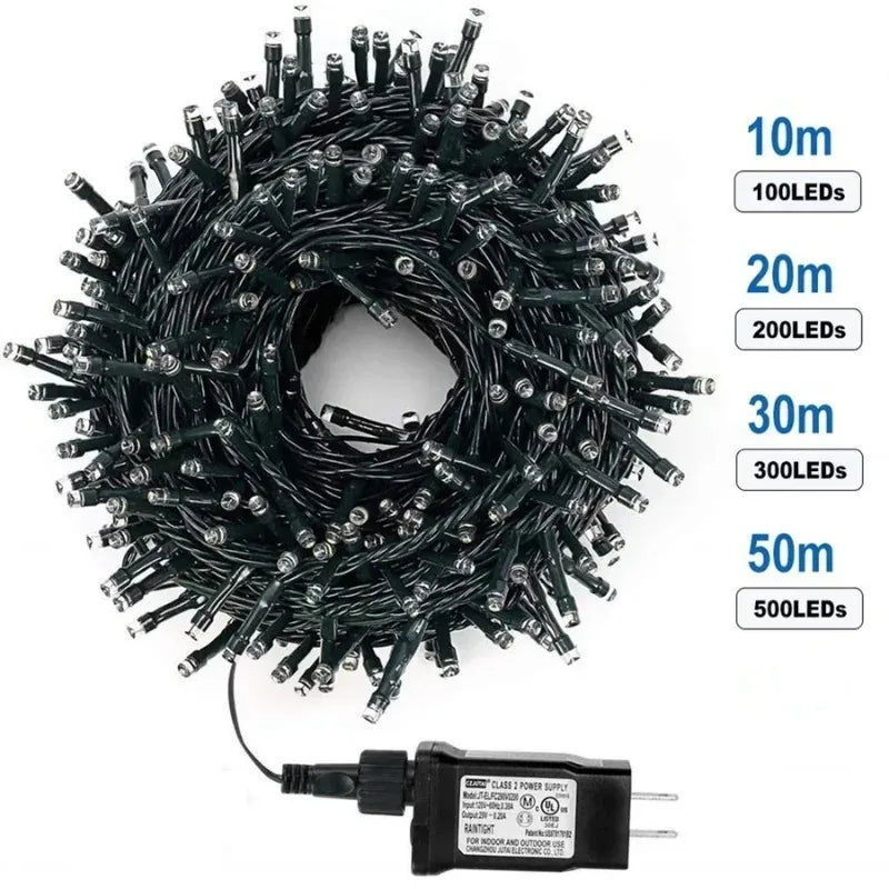 LED Christmas Fairy Lights 24V 50M/30M Waterproof String for Outdoor Garden Home Holiday Party Decoration