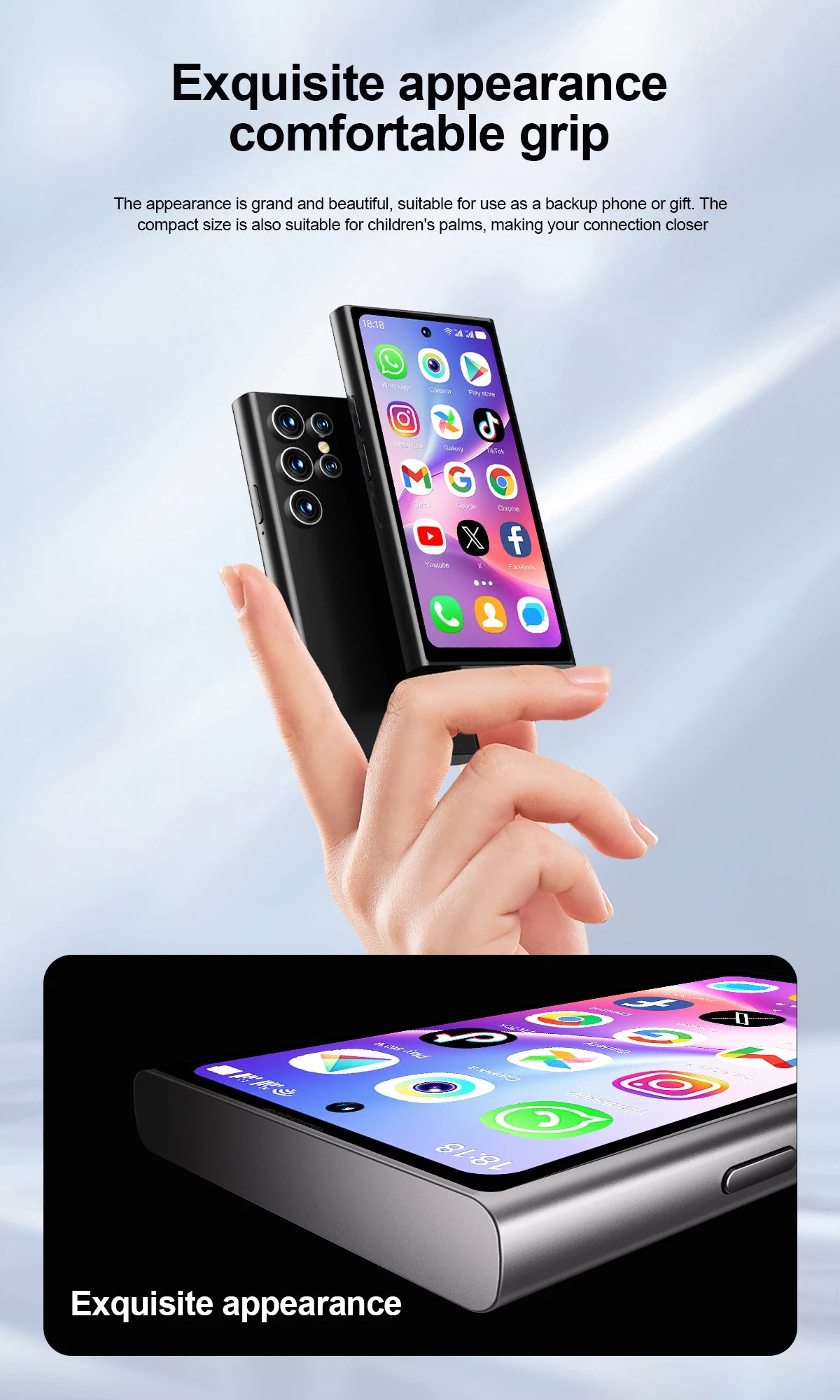 SERVO S27 Mini Smart Phone Android 10.0 WCDMA 3G Cellular Dual SIM 4.0" Display GPS 2000mAh 2+16GB Pocket Smartphones Play Store
