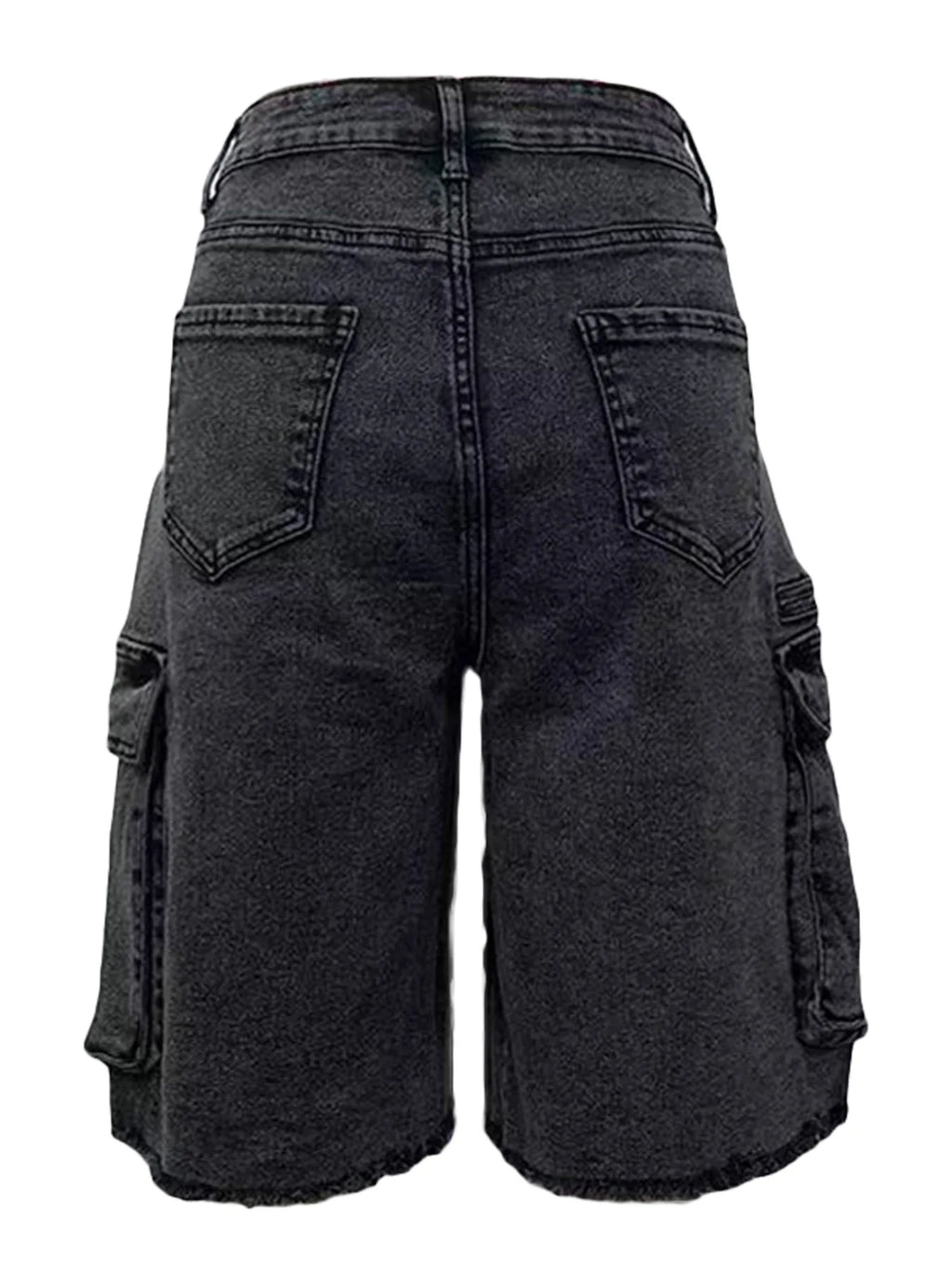 HLJ&GG Y2K Hot Girl Fashion Pattern Print Two Piece Sets Women O Neck Sleeveless Top And Denim Cargo Shorts Outfits Streetwear