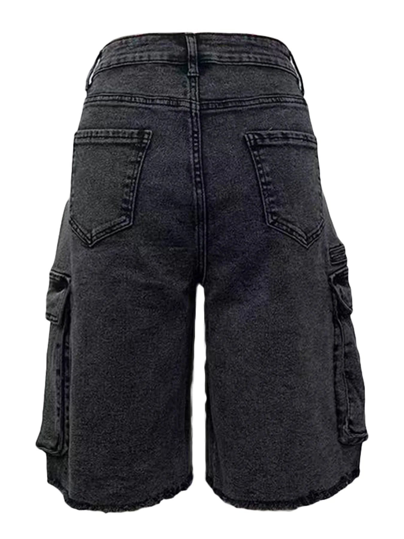 HLJ&GG Y2K Hot Girl Fashion Pattern Print Two Piece Sets Women O Neck Sleeveless Top And Denim Cargo Shorts Outfits Streetwear