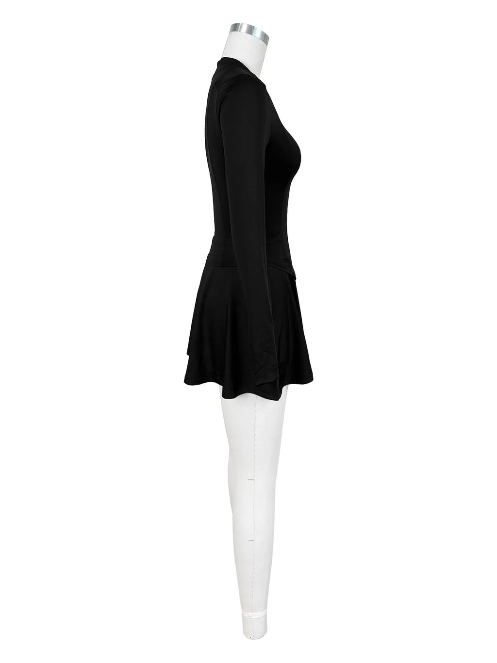 Womens Casual Sports 2 Piece Outfits Long Sleeve Zip Up Jacket Mini Skirt With Shorts Sets Daily Wear Going Out Athletic Outfits