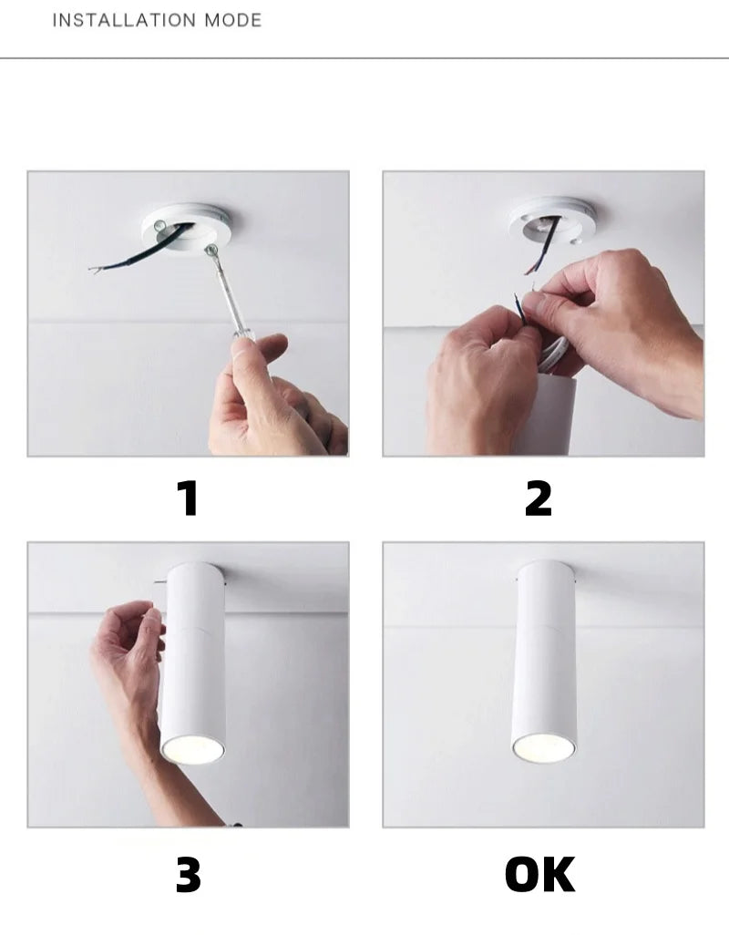 LED Downlights Dimmable 10W 12W 15W 18W Surface Mounted Ceiling Lamps Spot Light Warm /Natural /Cold White AC 85-265V + Driver