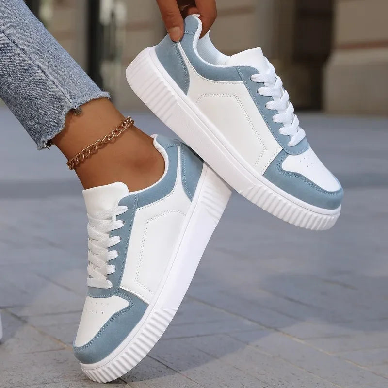YRZL Women's Shoes Casual Vulcanize Shoes Ladies Classical Flats Walking Women's Sneakers Female PU Leather Sports Shoes Woman