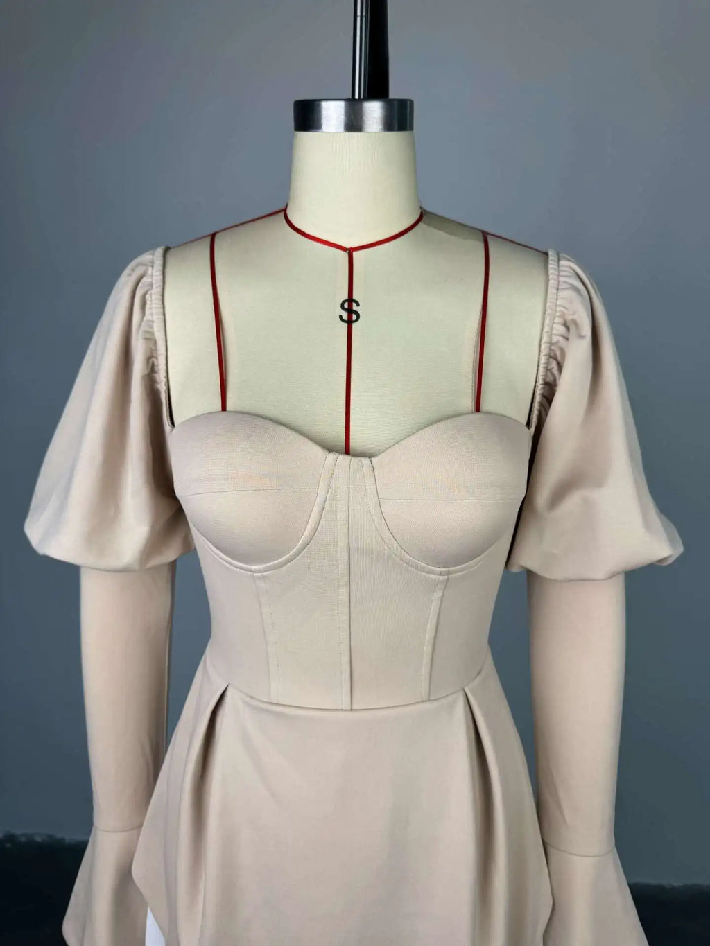 Dress Women Sexy Mini Dresses Irregular Folds Patchwork Puff Sleeve Square Collar Above Knee 2025 Summer Party A Line Vestidos