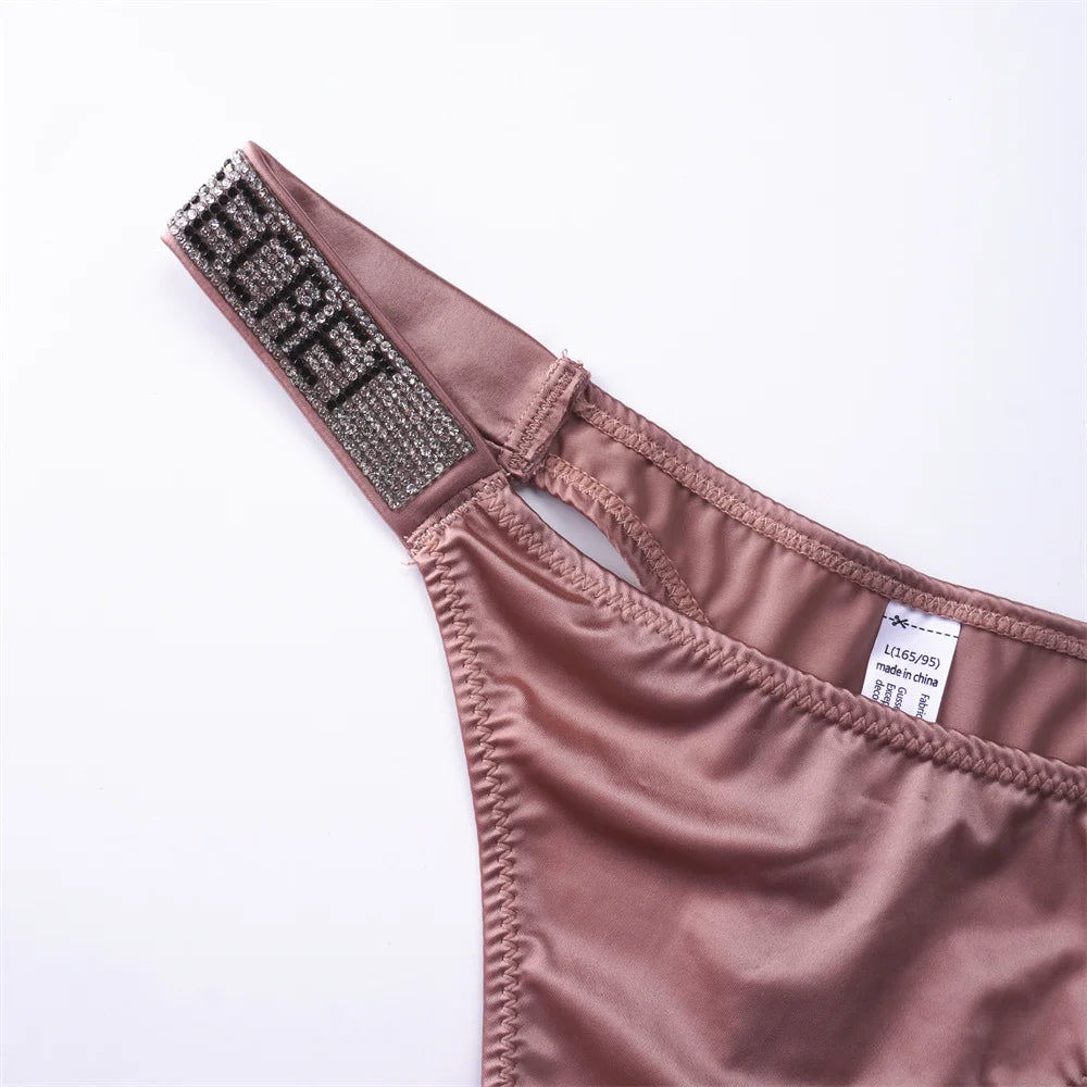3PCS Sexy Low Waist Rhinestone Waistband Smooth Silk Thong Women Invisible G-string Plus Size S-XL Seamless Lingerie