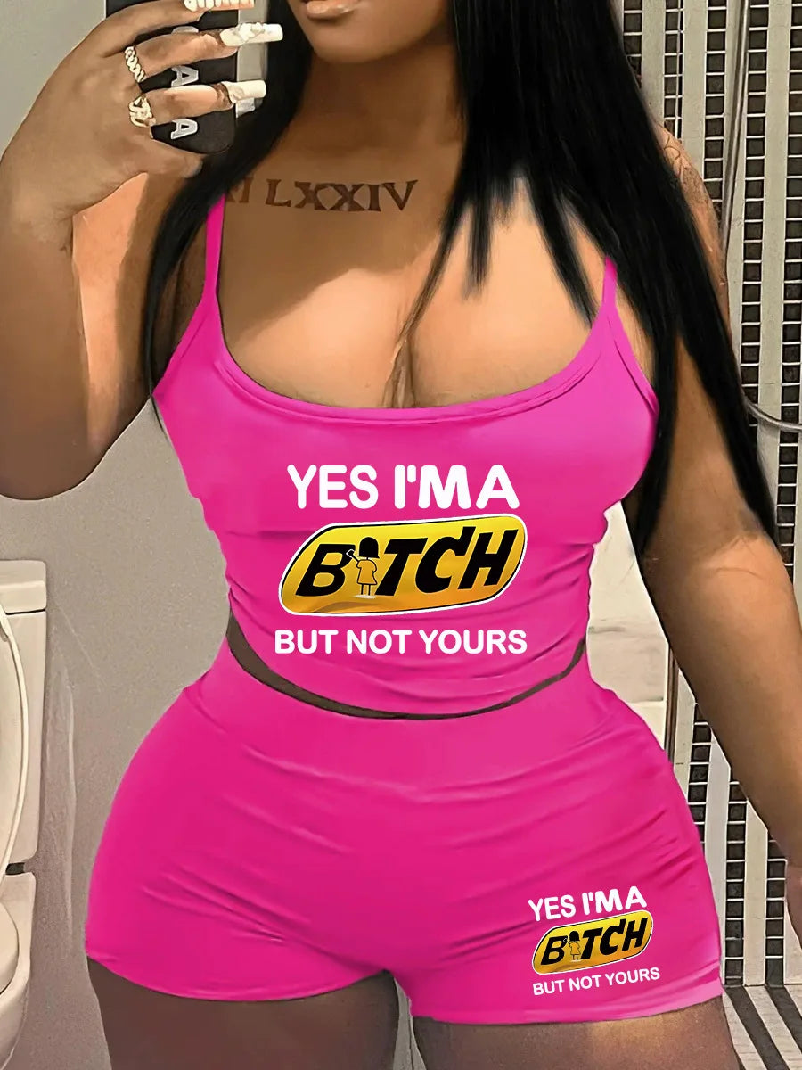 Sexy Spaghetti Strap Crop Tops And Short 2 Piece Sets Woman Outfit 2025 Summer Sexy Sport Casual Two Piece Set Women Short Sets