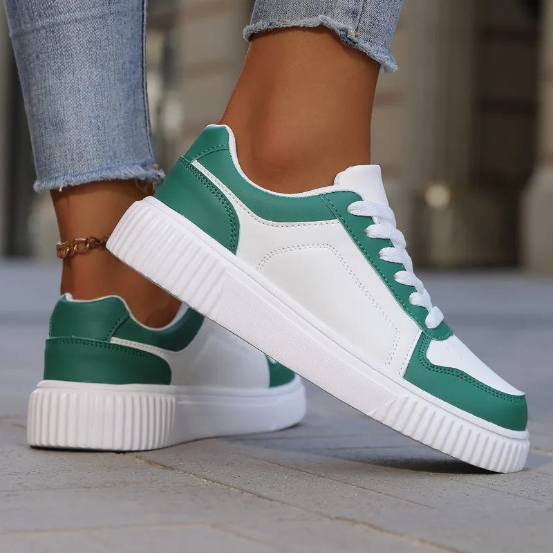 YRZL Women's Shoes Casual Vulcanize Shoes Ladies Classical Flats Walking Women's Sneakers Female PU Leather Sports Shoes Woman