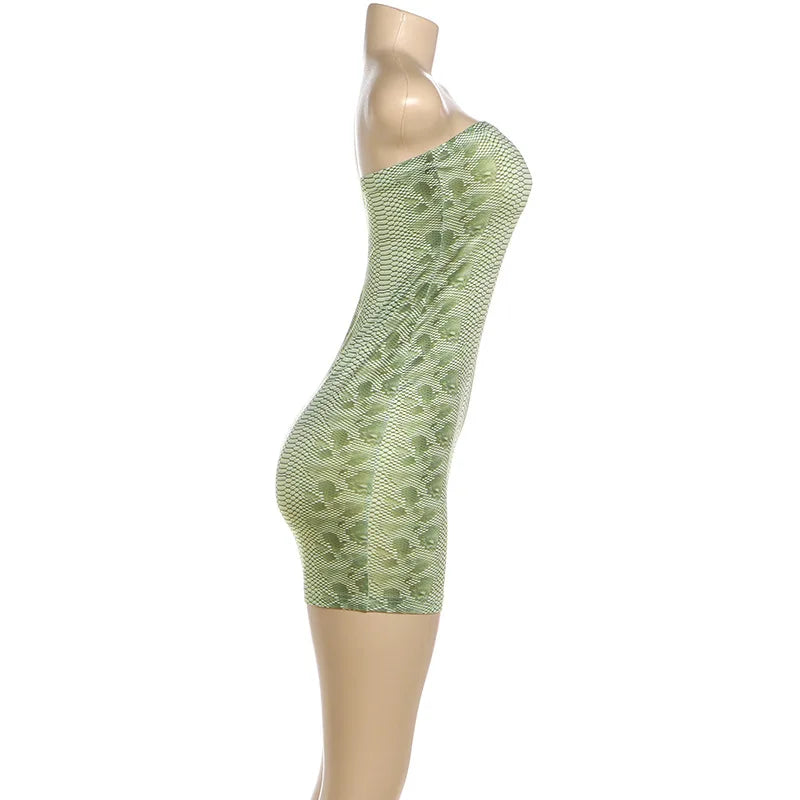FAGADOER Sexy Serpentine Print Patchwork Bodycon Mini Dresses Woman Sleeveless Backless Dress Hot Girl Streetwear Vestidos 2026