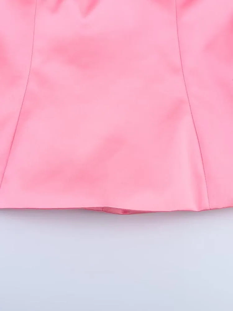 2025 Women Summer Casmis Tank Tops Fashion Sweet Solid Strapless Drawstring Bow Female Elegant Street Top Clothing