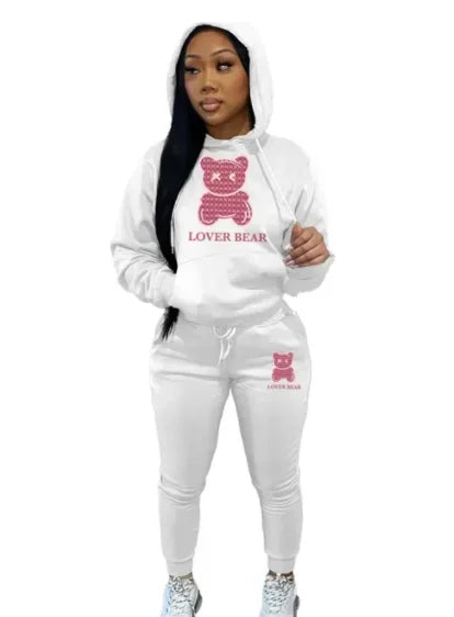 Women's Sets Hoodies Pants Suit 2-Piece Outfits Suit 2025 New Letter Print Aesthetics Sweatshirt and Sweatpants Ladies Tracksuit