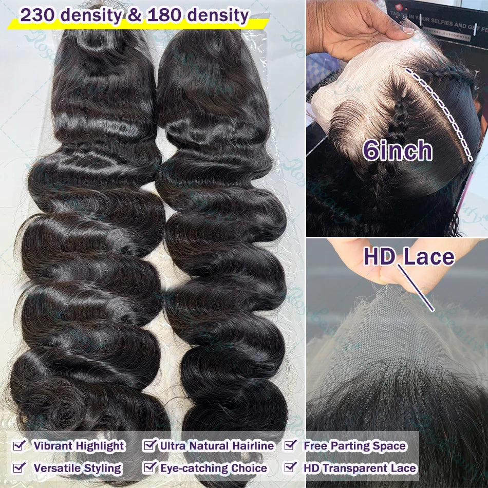 200% Transparent Body Wave Lace Front Brazilian 13x4 Curly Human Hair Wigs 13x6 Hd Lace Frontal Wig For Women 5x5 Closure Wig