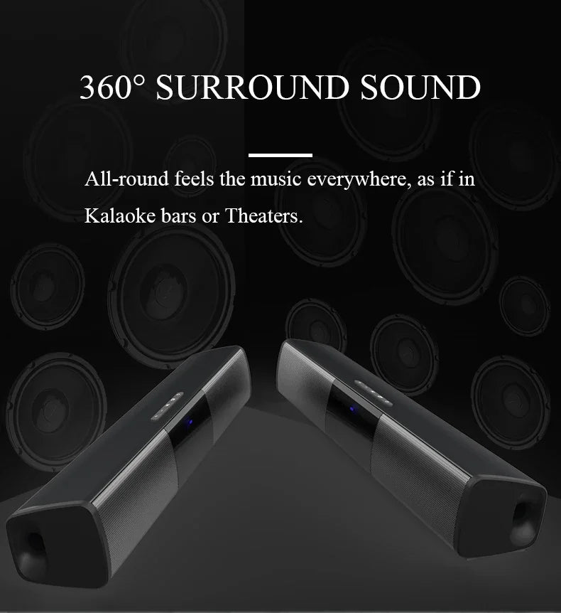 Super Powerful Sound Bar Portable Wireless Bluetooth Speaker Surround Stereo Home TV Sound Box Subwoofer FM Radio caixa de som