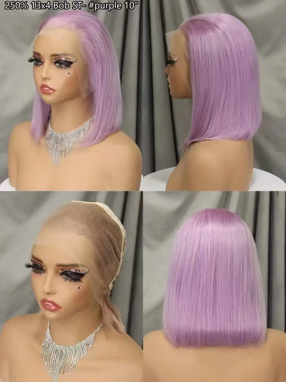 Pink Bob Wig Human Hair Wigs 250% 13x4 Transparent Lace Front Double Drawn Bone Straight Colored Bob Wigs for Black Women