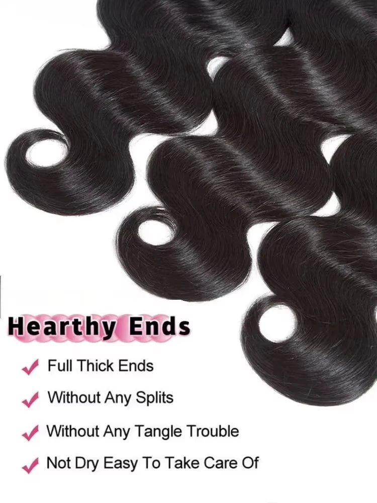 16A Body Wave Bundles Human Hair 1/3/4 Pcs Real Unprocessed Burmese Raw Hair Bundles Weave Natural Black Virgin Hair Extensions