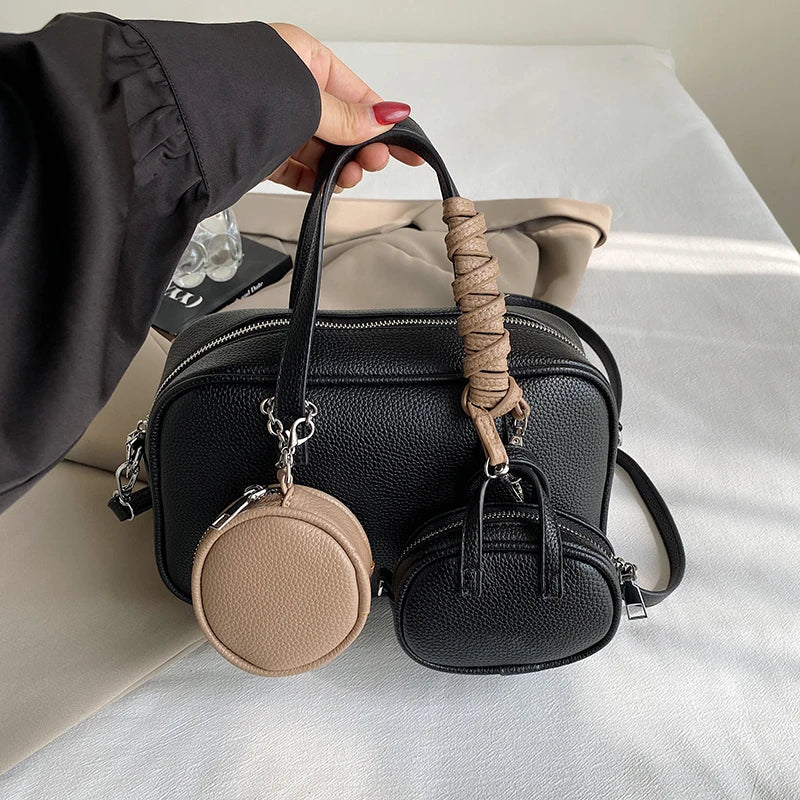 Casual Handbag 3-IN-1 Fashion Brand Messenger Bags for Women Pu Leather Crossbody Bag Lady Totes Large Capacity Travel Bag