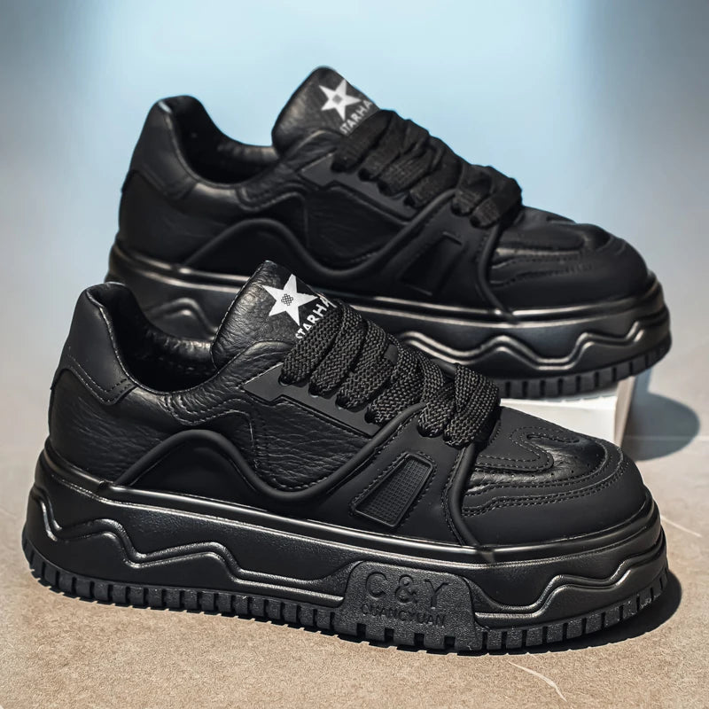 Fashionable Durable Men's Sneakers Casual Sport Shoes Trendy Stream Trudging Shoes Wear-resistant Cotton Ultra-soft Leather