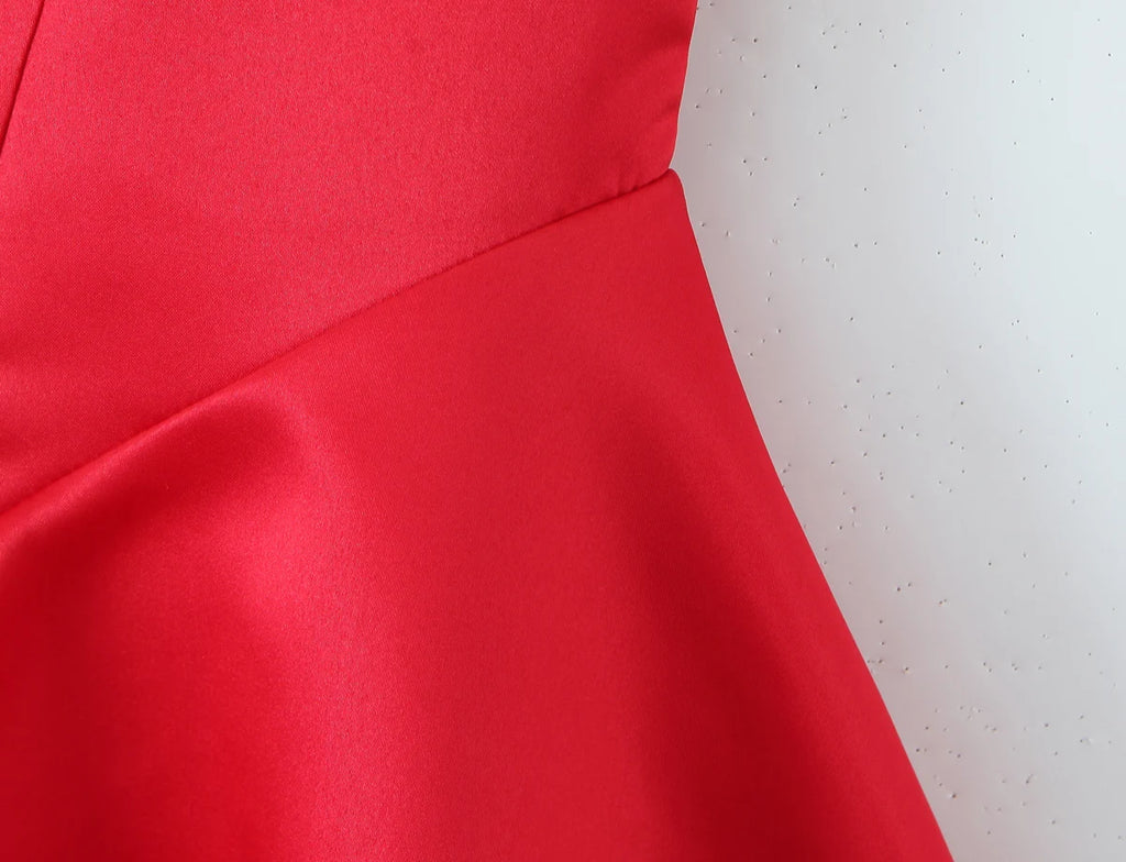 2025 Sexy White Wire Bra Corset Style Satin Sling Dress Women Slim Fit Low Waist Short Ball Gown Swing Dresses Femme Robe Red
