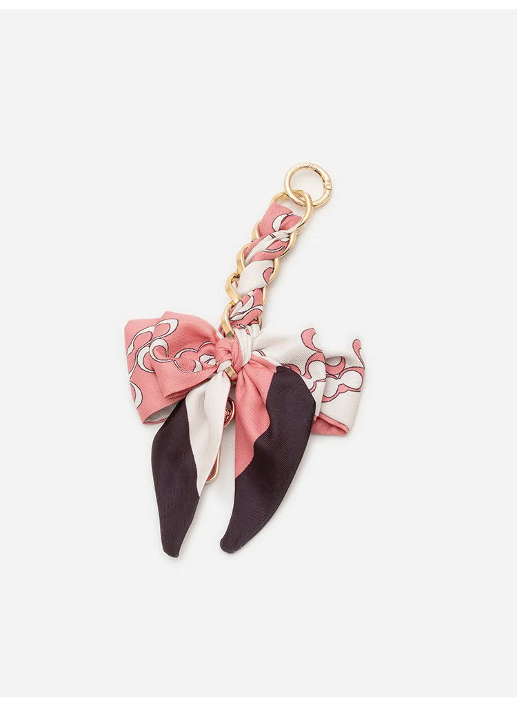 Womens Bag Extension Chain Bow Tie Bag Backpack Strap Hanging Chain Strap DIY Bag Chain Fashion Funny Black Color Simple Pendant