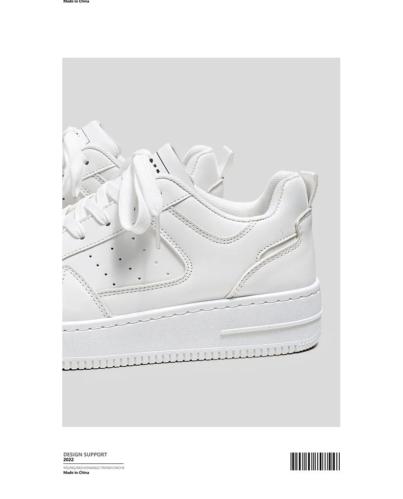 Men's New Breathable Sneakers, Versatile Thick-Soled White Sneakers, Sports Casual Sneakers, Running Shoes