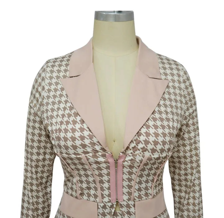 Sexy Two Piece Suit for Women Blazer and Pants Set Print Long Sleeves Coats and Trousers Streetwear Female Autumn Winter 2026