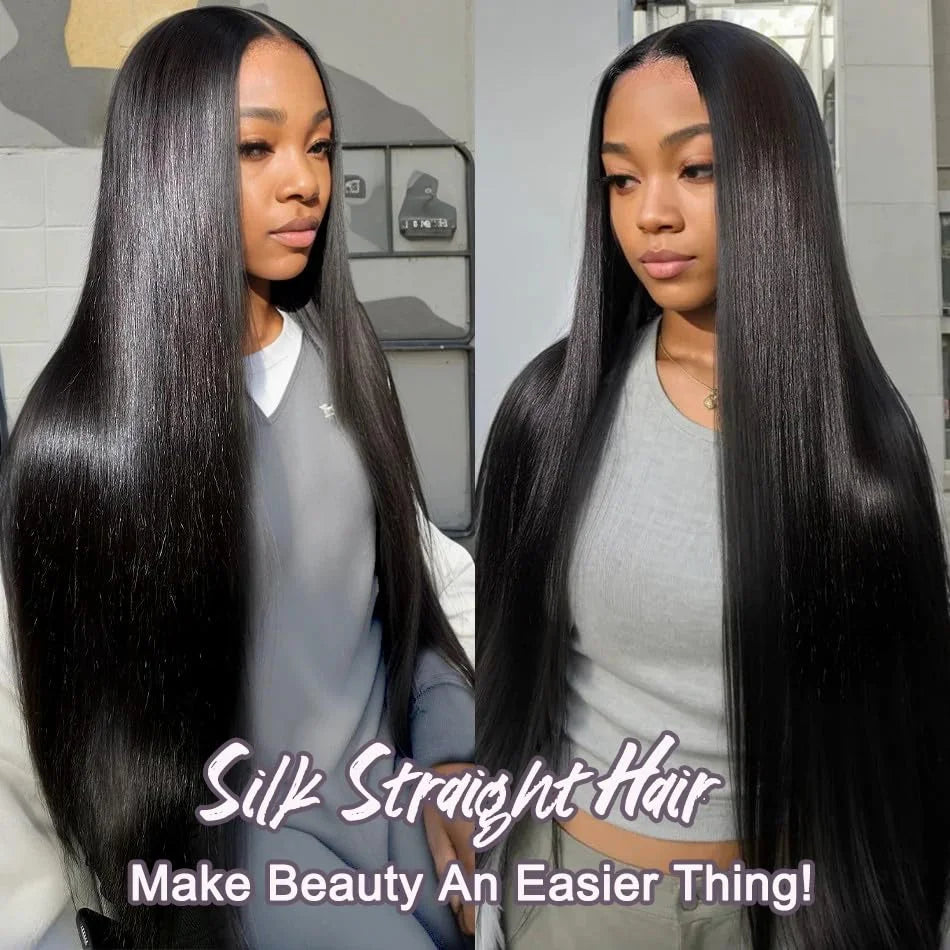 36 38 Inch Straight Bundles Real Human Hair Brazilian Virgin Hair 1 3 4 Pcs Raw Remy Hair Bundles Extensions Natural Black Color