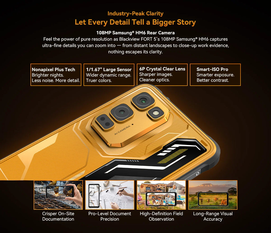 【World premiere】Blackview Fort 5 Rugged SmartPhone 6.78-inch 2.4K 120Hz Display 108Mp Camera 2W BOX Speaker IP68&IP69K Cellpho