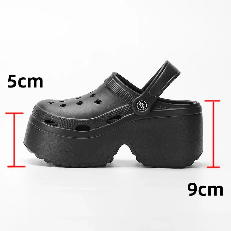 Chunky Platform Clogs Sandals for Women 2024 Summer Non-Slip Beach Slippers Woman Thick Bottom Eva Wedges Sandles Garden Shoes
