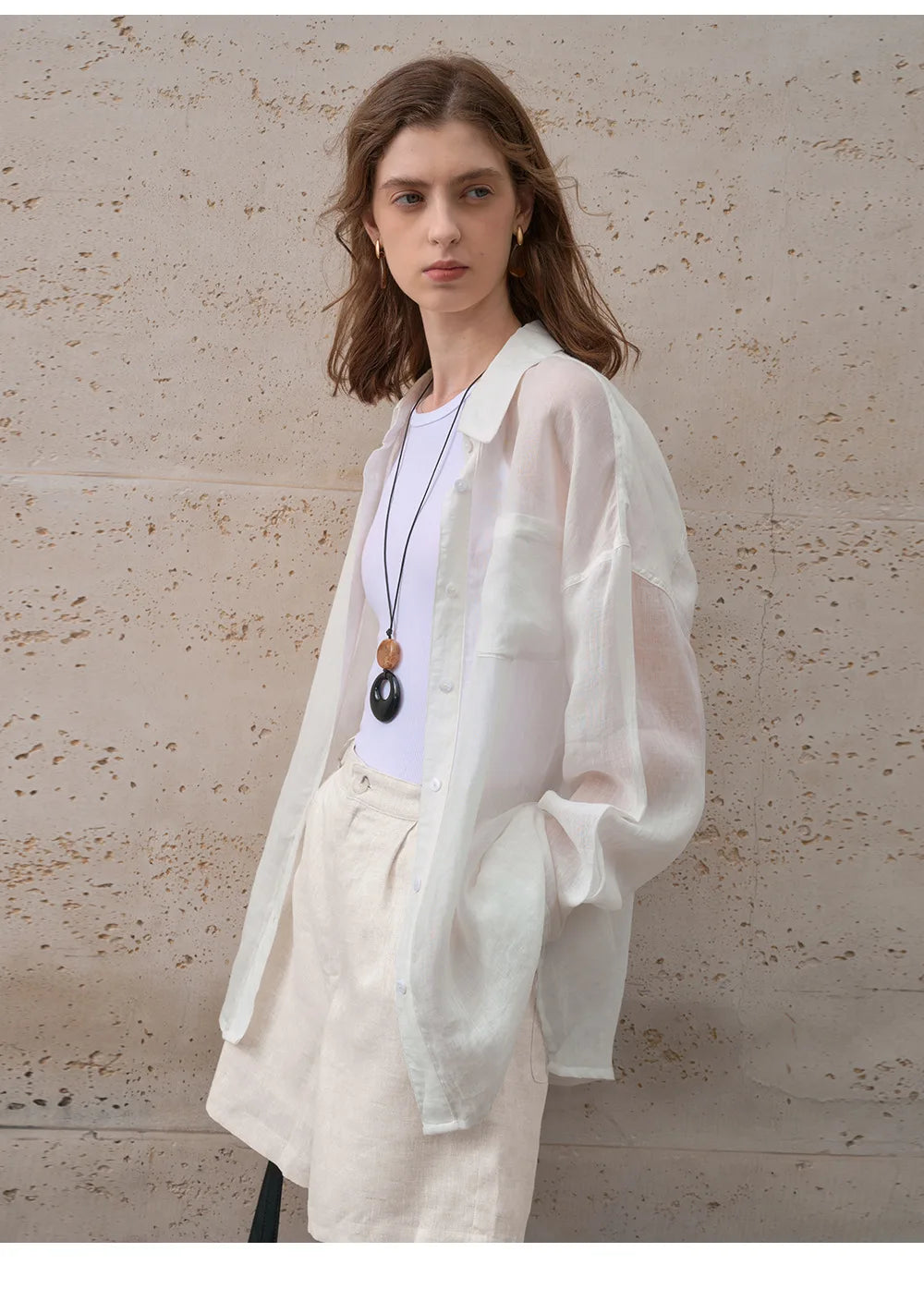 Retro 100% Linen Short Pants Women High Wasit Casual Harajuku Fashion Streetwear White Color Summer Office Lady Female Shorts