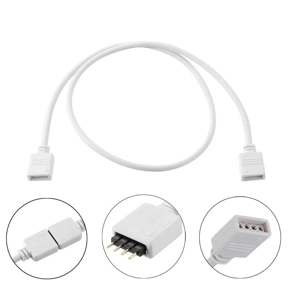 1-10pcs 3 4 Pin RGB Connector 1m  Extension Cable RGB LED Tape Power Cable 12V 4pin 5V 3pin for ARGB RGB Led Strip Light PC Fan