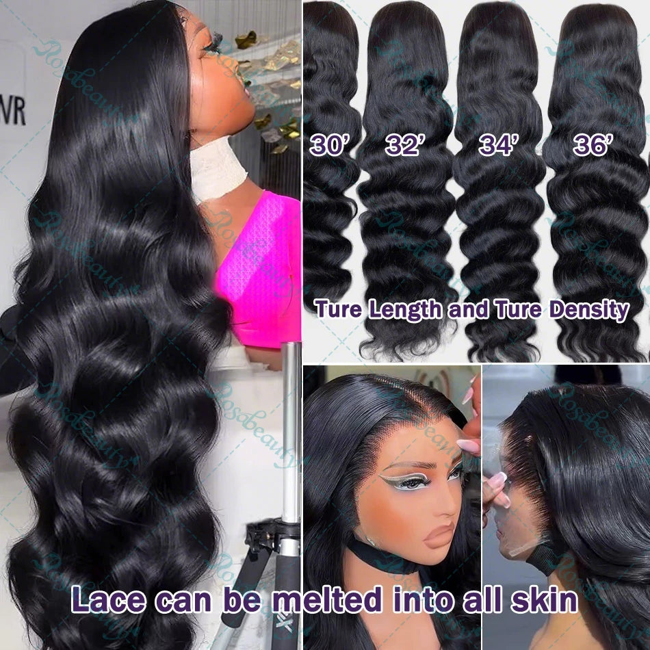 200% Transparent Body Wave Lace Front Brazilian 13x4 Curly Human Hair Wigs 13x6 Hd Lace Frontal Wig For Women 5x5 Closure Wig