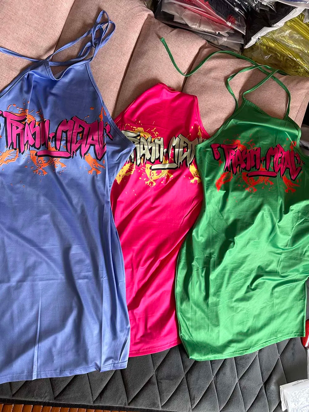 Sexy Pink Dress Y2K Streetwear Graphic Shirt Mini Fashion Elegant Dresses 2023 Women Summer Clothes Cute Club Party Halter Dress