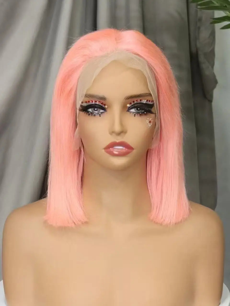 Pink Bob Wig Human Hair Wigs 250% 13x4 Transparent Lace Front Double Drawn Bone Straight Colored Bob Wigs for Black Women