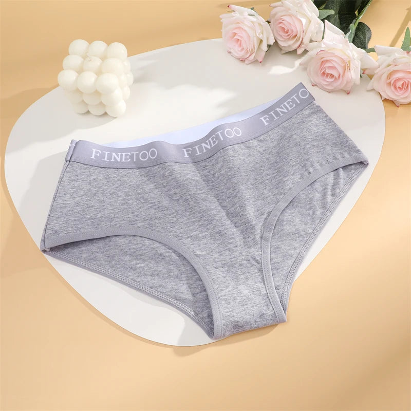 5Pcs/Set Women Cotton Panties Female Middle Waist Sexy Panties Seamless S-XL Underwear Solid Color Bikini Girls Intimates Briefs