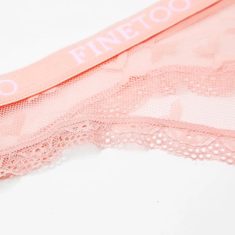 Sexy Lace Women's Thong FINETOO Perspective Thongs Women Panties Low Waist T-Back Female Underpants Soft Breathable Lingerie