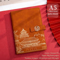 A5 Chinese Style Leather Planner Notebook Simple Thickened Enclosed Iron Buckle Suitable for School Students and Office Use