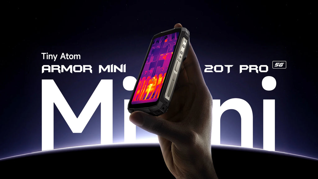 Ulefone Armor Mini 20T Pro 5G  4.7" Display  Rugged Phone LED Light Android 14 Smartphone 6200mAh 16GB+256GB 33W Mobile Phone
