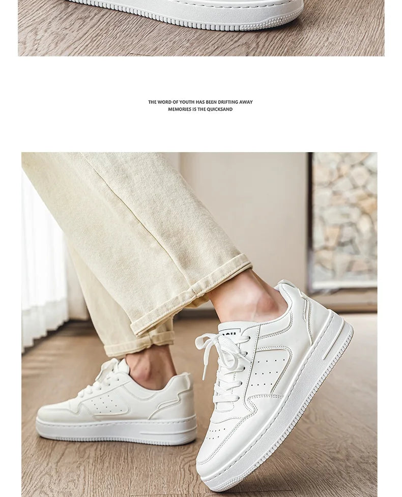 Men's New Breathable Sneakers, Versatile Thick-Soled White Sneakers, Sports Casual Sneakers, Running Shoes
