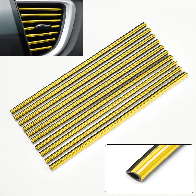 10PCS 20cm Car Air Conditioner Outlet Decorative U Shape Moulding Trim Decor Strips Car Styling Car Door Edge Corner Protector