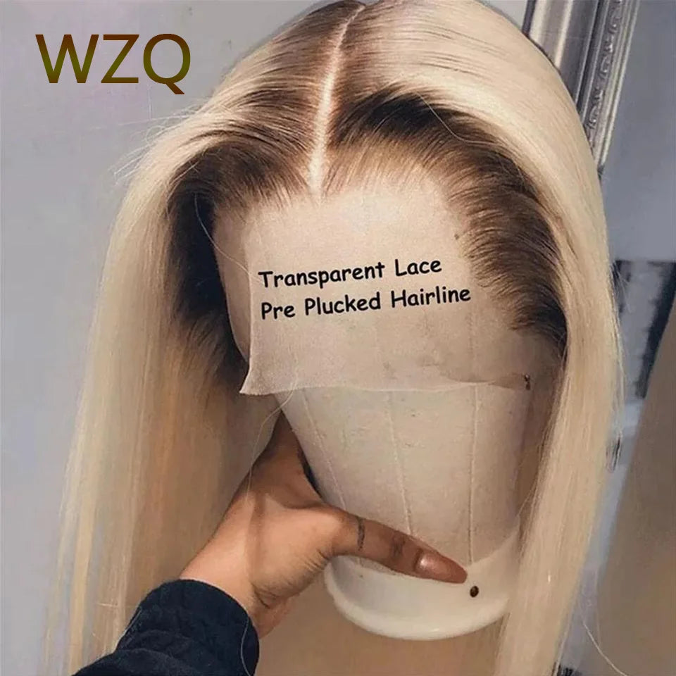 13x4 Ombre 613 HD Lace Frontal Wig 180% Short Bob Straight Lace Front Wigs Human Hair Pre Plucked Transparent Lace Wig For Women