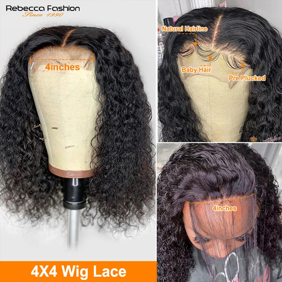 180D Short Cut Deep Wave Bob Lace Wigs Lace Front Human Hair Wigs Brazilian Bob Lace Front Wigs Deep Curly Lace Frontal Wig