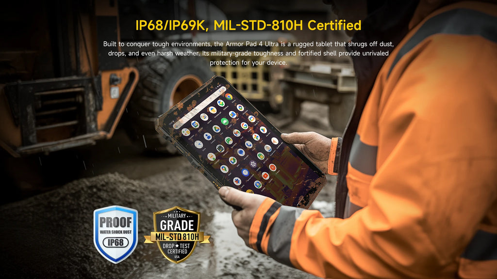 Ulefone Armor Pad 4 Ultra (T ) 16GB(8+8) 256GB 5G Rugged Tablet 11800mAh 10.36 Inch Android 14 50MP LED Light Tablets PC Global
