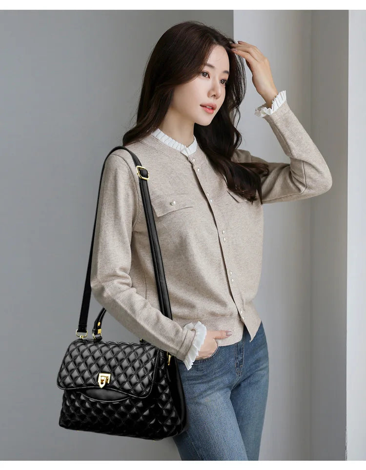 Fashionable Urban Women's Handbag 2025 Spring Season PU Material Medium Size Zipper Opening Soft Tote Bag Single Shoulder Bag